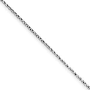 1.25mm, 14k White Gold, Solid Parisian Wheat Chain Necklace, 18 Inch